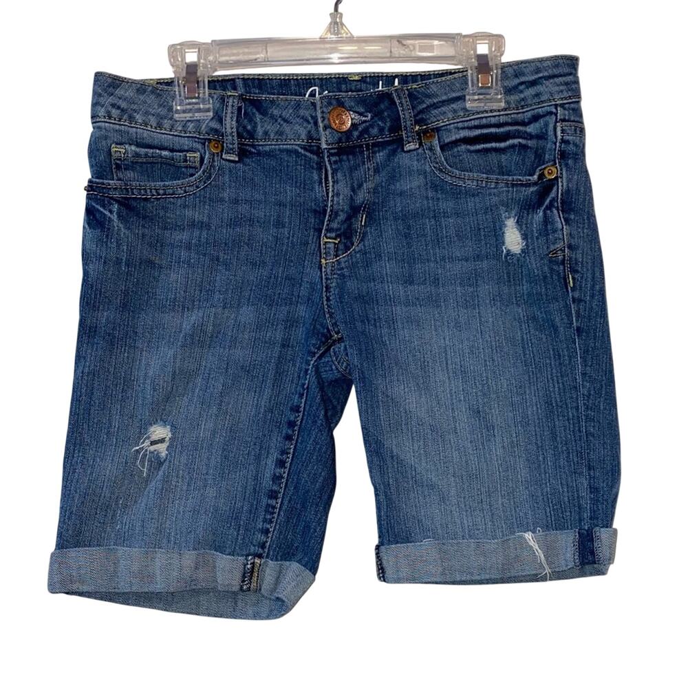 Aeropostale Bermuda Distressed Denim Jean‎ Shorts